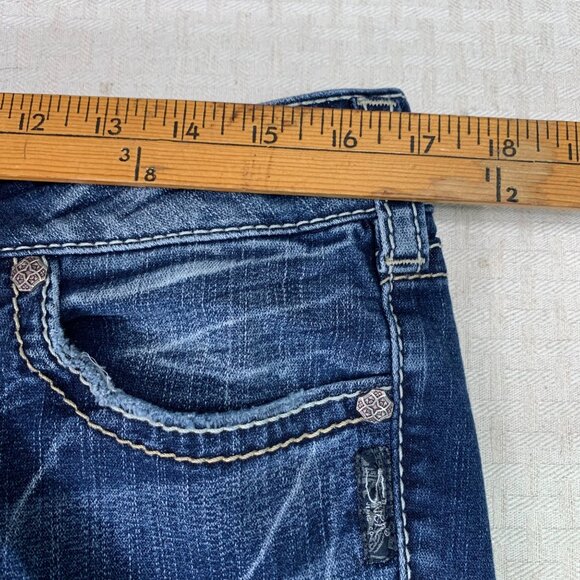 Silver Jeans Co. Womens W33/L33 Blue Suki Mid Slim Bootcut Denim Jeans - Picture 5 of 12